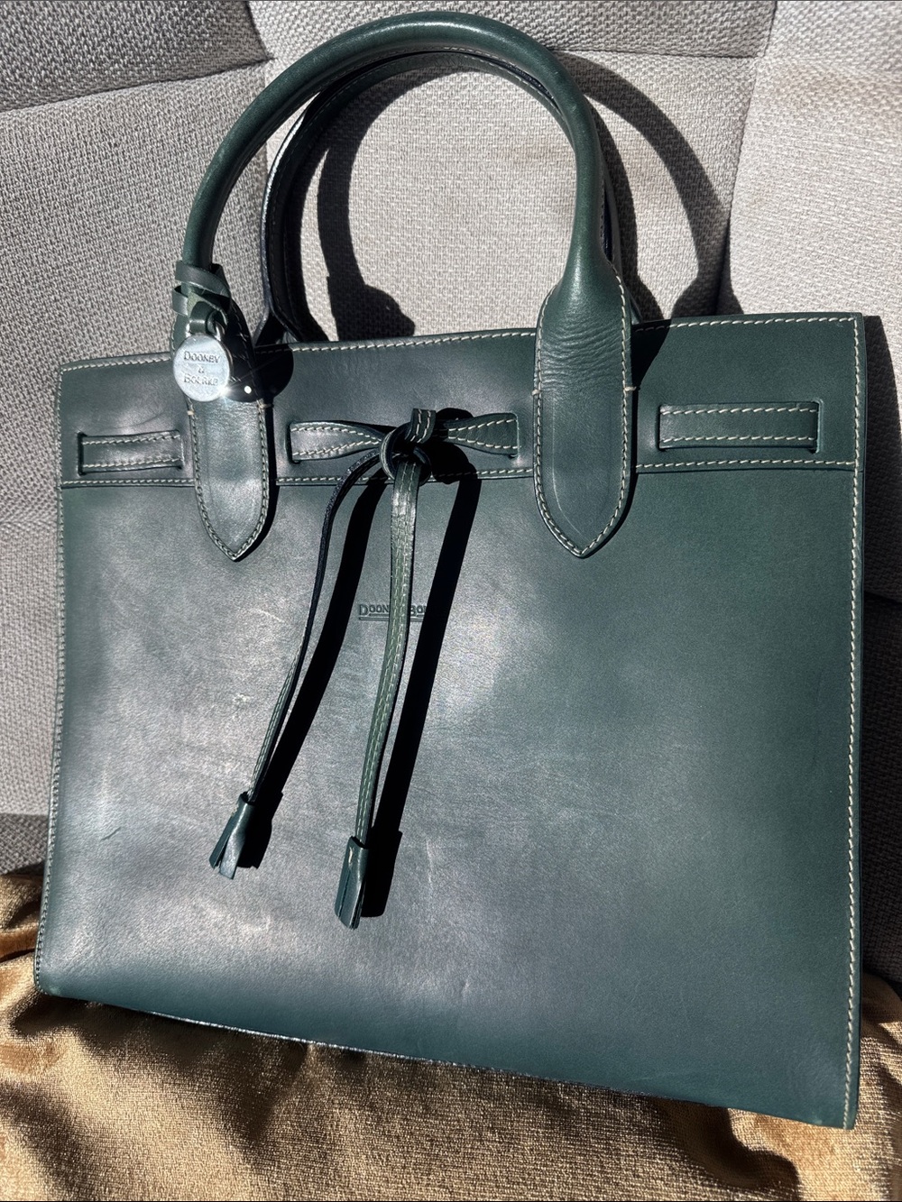 Dooney & Bourke Alto Large Tassel Bag Forest Green Premium Italian Leather